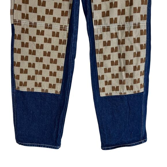 Monet Skateboards Jeans Mens 28x27 Dark Wash Patchwork Y2K Grunge Skater Retro - Picture 3 of 7